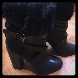 Pour La Victoire Bionda Faux Fur Collar Bo…